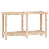 vidaXL Workbench Table Tool Shelf Rack Workshop Garage DIY Heavy Duty Storage Solid Pine Wood
