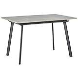 HOMCOM Раздвижной обеденный стол Прямоугольный кухонный стол на 4-6 человек с металлическими ножками и регулируемыми ножками 160x80x76 см Серый
