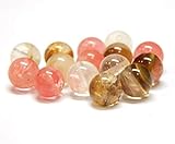 Tigerskin - Perlas de cristal de cuarzo de cerezo, piedras semipreciosas redondas de 4 mm, diseño de joyas, accesorios para manualidades, cadena de perlas, 25 unidades