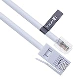 Keple BT Telephone Line Plug to RJ11 Crossover Telephone Cable Extension | Asopọ USB fun FAX Sky Box Virgin Hub Modẹmu | British UK BT Plug 4 onirin | Funfun - 3m