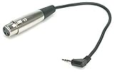 Hosa XVS102F - Cable para micrófono XLR3F a mini jack TSR (3.5 mm, hembra, acodado, 61 cm), color negro