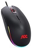 AOC GM500 - Ігрова миша - RGB 16,8 з можливістю налаштування - Швидкість відгуку 1 мс - 5000 PPP - Прискорення 20G