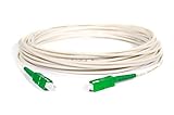cable fibra optica para Router - Latiguillo Monomodo FTTH - 9/125 OS2 - SC/APC-SC/APC Simplex Operadores Movistar Jazztel Vodafone Orange (BLANCO, 20M)