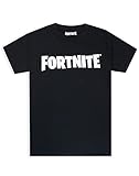 Fortnite Logo Garçons T-Shirt Noir Manches Courtes Gamer Top S