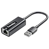 Tccmebius Adaptador Ethernet USB 2.0 a RJ45 10/100 Mbps LAN con Cable, para MacBook, Surface Pro, Notebook PC, Compatible con Windows7/8/10, Mac, Android, Chrome, Linux (TCC-S20A)