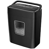 Bonsaii 8 Blades Cross Cut Paper Shredder, Credit Card/Clips and Paper Shredder for Small Offices and Home Offices, with Portable Handle and 16L Trash Can (C261-C)