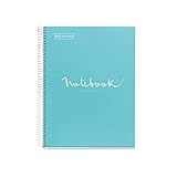 MIQUELRIUS - Cuaderno Notebook Emotions - 1 franja de color, A4, 80 Hojas rayadas punteadas (Dots), Papel 90g, 4 Taladros, Cubierta de Cartón Extraduro, Color Azul Cielo