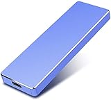 Disco duro externo portátil de 2 TB -USB 3.1 tipo C Ultra Slim Hard Drive Almacenamiento externo para PC, computadora portátil, teléfonos y más (E-2TB-BLUE)
