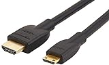 Amazon Basics - Cable adaptador Mini HDMI a HDMI (estándar 2.0, vídeo 4K a 60 Hz, 2160p y 48 bit/px, compatible con Ethernet, 3D y ARC, 0,91 m)