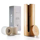 Бамбуковый держатель для туалетной бумаги Bejos — деревянный органайзер для бумаги с нескользящим резиновым дном — цилиндрический контейнер с крышкой и боковым отверстием, аксессуары для ванной комнаты — вмещает 4 рулона