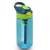 Bioasis Botella de Agua para niños de 480 ml, botella para niños a partir de 36 meses, sin BPA, Tazas para niños aisladas de derrames con Pajita para Viajes Escolares