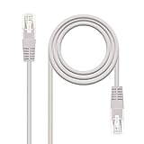 NANOCABLE 10.20.1303 - Cable de Red Ethernet RJ45 LSZH Cat.6 UTP, AWG24, 100% Cobre, Libre de alogenos, Gris, latiguillo de 3mts