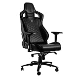 noblechairs Epic Gaming Chair - Chaise de bureau - Chaise de bureau - Inclinable à 135° - Cuir synthétique PU - 120 kg - Design de siège de course - Noir