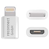 reconnect Adaptador micro USB con cable Lightning blanco, para cargar y sincronizar tu iPhone 5, 5S, SE, 5C, 6, 6S, 7 Plus, 8 X y muchos más