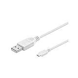 Wentronic Goobay 96195 Cable de Datos y Cargador Micro USB de Alta Velocidad/USB 2.0 Macho (Tipo A)  USB 2.0 Micro Macho (Tipo B) / Blanco / 5m