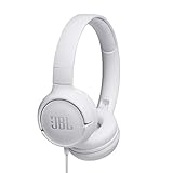 JBL Tune 500 - Kõrvaklappidega juhtmega kõrvaklapid koos ühe nupuga kaugjuhtimispuldiga, kaasas mikrofon, hääleabi, valge