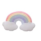 Cute Sky Series - Cojín de peluche con luna, estrella fugaz y arco iris de peluche, suave funda para bebé, sofá, decoración del hogar, regalo para niñas (arco ir-2)