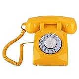 Teléfono Fijo, teléfono de Escritorio clásico Antiguo de la Moda del Vintage Retro para la decoración del Hotel/del hogar/de la Oficina(Amarillo)