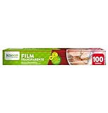 Bayeco - Film Transparente - Gran adherencia - Estuche con sierra de corte - Apto para contacto con alimentos - Color transparente - Rollo de 100 metros