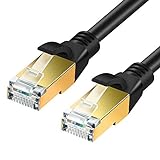 SHULIANCABLE Cable Ethernet Cat 8, Cable de Red Cable de Conexión RJ45 LAN Cable F/FTP Blindaje 40 Gbps,2000Mhz (2M)