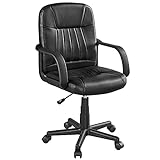 Yaheetech chaise de bureau chaise de bureau ergonomique hauteur réglable siège recouvert de PU chaise de bureau