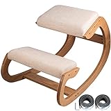 VEVOR Cadira ergonòmica de Genolls Tamboret de Fusta Oficina, recepció, casa, Cadira ergonòmica de Genolls, Seient de Genoll, Cadira de Suport per a Postura, Plegable, Modelatge Alleugeriment de l'estrès