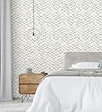 GAULAN 679783 - Papel pintado vinílico ecológico geométrico de textura y tonos grises claros para pared salón cocina baño dormitorio pasillo - Rollo de 10 m x 0,53 m