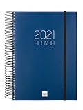Finocam - Agenda 2021 1 Día página Espiral Opaque Azul Español - 175 x 212 mm
