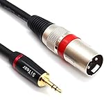 SiYear Cable de micrófono estéreo mini jack de 3,5 mm a XLR macho, adaptador de cable de interconexión de 3 pines desequilibrado de 1/8 pulgadas a XLR (1.5 pies)