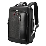 BOPAI Smart Magnification Anti-Theft Laptop Backpack USB Charging Travel Business Backpack for 15.6 Inch Men Water Resistant College Backpack, Noir