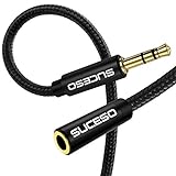 SUCESO Cable Alargador Jack 3.5mm Macho a Hembra, Cable Extensión Audio Jack 3.5 mm Cable Audio Alargador Extensión Audio Estéreo para Auricular, Altavoz,Switch,PS4,Xbox,TV, Phone,Pad, MP3, Laptop-3M