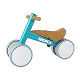 KORIMEFA Bicicleta de Equilibrio para Bebés 10-36 Meses sin Pedalescon 4 Ruedas Ultraligera y Triciclos Bebes, Correpasillos Bebes 1 Año (Azul)