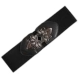 Ro Rox Orla Cinturón Celta Ancho Elástico Elástico Retro Vintage Cintura Cincher - Negra (S)