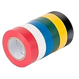 Paquete de 6 cintas adhesivas de aislamiento eléctrico de colores mixtos, 16 mm x 15 m, 90 metros en total