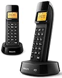 Philips D1452B/22 - Teléfono (Teléfono DECT, Terminal inalámbrico, 50 entradas, Identificador de Llamadas, Negro)