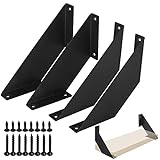 ChasBete Rustic Metal Brackets, Heavy Duty Shelf Support, Angles for DIY Shelves - 20cm 4 Pieces