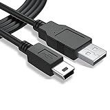 CABLEPELADO Cable Mini USB Sincroniza y Carga | Transferencia de Datos 480 Mbit/s | Compatible con Micrófono Blue Yeti, PS3, Wii U Pro, Disco Duro Externo, Cámaras Digitales, MP3 | Negro | 1.80 metros