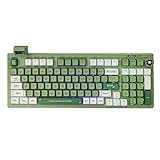 EPOMAKER RT100 97 Keys Board BT5.0/2.4G/USB-C Mehanska igralna tipkovnica s prilagodljivim zaslonom, gumbom, vročo zamenljivo vtičnico, 5000 mAh baterijo za Win/Mac (Tiho stikalo morske soli, RT100 zelena)
