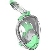 G2RISE Máscara de Buceo, Máscara de Snorkel de Cara Completa 180 Vista Panorámica con Montaje de Snorkel Desmontable, Diseño Antiniebla y Plegable para Adultos y Niños