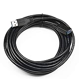 Incutex cable de extensión USB 3.0 5GBit/s, cable alargador con conectores macho y hembra, 5m