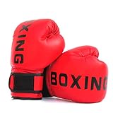 FUMEI Guantes de Boxeo para Niños para Sparring, Saco de Boxeo, Muay Thai y Kick Boxing, MMA, 6oz (Rojo-02)