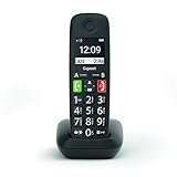 Gigaset E290 - Téléphone sans fil pour seniors - avec grandes touches - grand écran, touches de sélection directe, fonction amplificateur pour une écoute très forte, noir