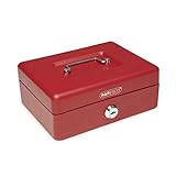 Rapesco SB0008R1 Caja Fuerte Portátil con Portamonedas, 20 cm de ancho, Rojo