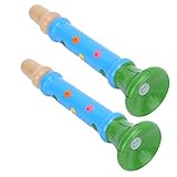 2 件裝木製小號玩具揚聲器山毛櫸遊戲發聲玩具遊戲樂器教育哨子木質短號光滑表面