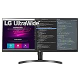LG 34WN750-B - Monitor UltraWide 34 pulgadas, Panel IPS 3440x1440, Radeon FreeSync 75Hz, 5 ms, 1000:1, 300nit, sRGB 99%, 21:9, HDMI, DisplayPort, Screen Split, Inclinación Ajustable, Color Negro