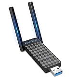 WiFi USB, ElecMoga Antena WiFi AC 1300Mbps USB 3.0 Dual Band 5GHz/2.4GHz Adaptador WiFi USB para PC/Desktop/Laptop/Tablet USB WiFi con 2 Antenas de 5dBi Soporta Windows 11/10/8/7/Vista/XP Mac OS X