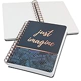 Sigel JN603 Cuadernos espiral premium, 16.8 x 21.5 cm, punteado, tapa dura, motivo selva, azul/oro rosa, Jolie