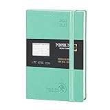 POPRUN Agenda 2023 Week View 16,5 x 22 cm, 16 Months 2023 Vertical Weekly Planner from Sep'22-Dec'32 with Soft Cover in Vegan Leather, Vegan Leather ແລະ FSC Certified Paper, Green