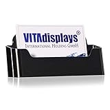 Держатель для визитных карточек VITAdisplays, Держатель для визитных карточек, Диспенсер для визитных карточек, горизонтальный формат DIN A7, черный