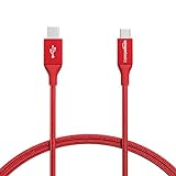 Amazon Basics - Cable macho de USB 2.0 C a micro-USB B, de nailon con trenzado doble | 0,9 m, Rojo